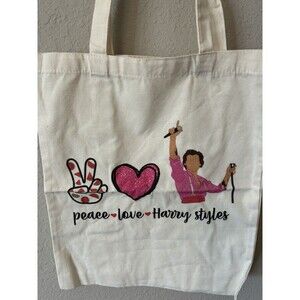 Harry Styles Canvas Tote Bag New Unbranded Peace Love Harry Styles